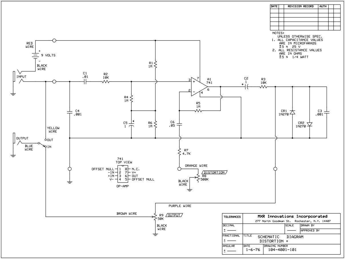 Mxr distortion 3 схема