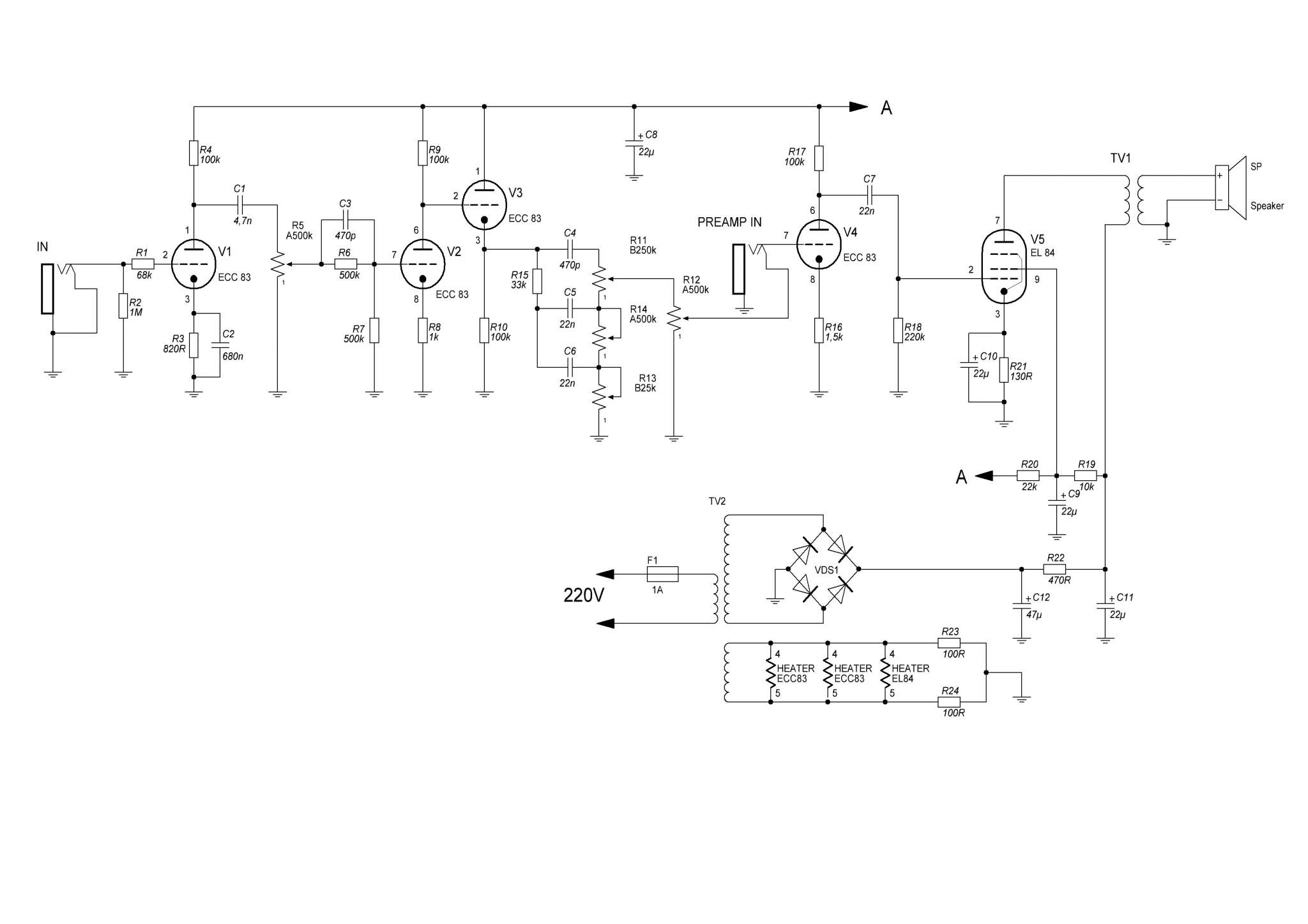 Engl e530 preamp схема