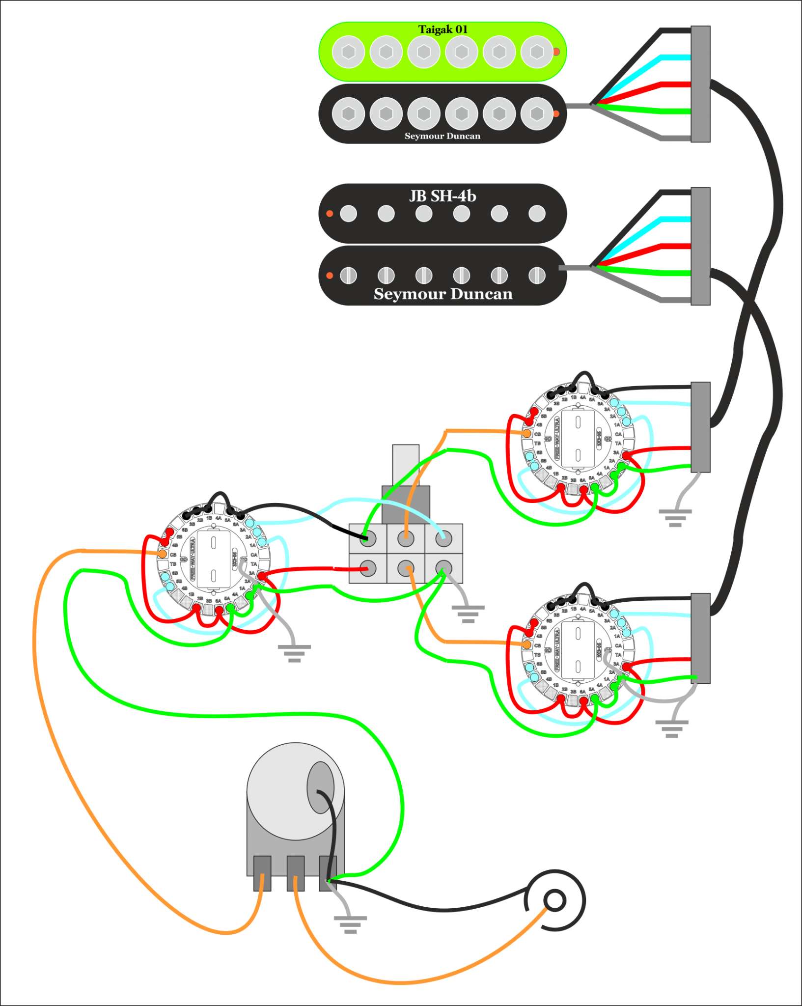 Seymour duncan распайки схема