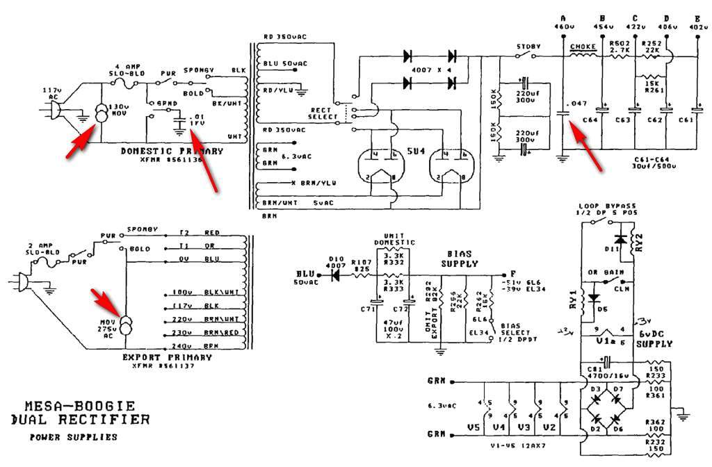 Схема Mesa Boogie DUAL RECTIFIER - Mesa Boogie