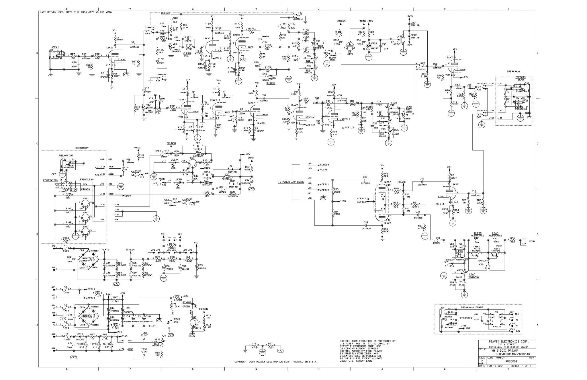 Peavey 5150 preamp схема