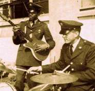 James Marshall Hendrix of the 101st Airborne, playing guitar at Fort Campbell Kentucky 1962.jpg