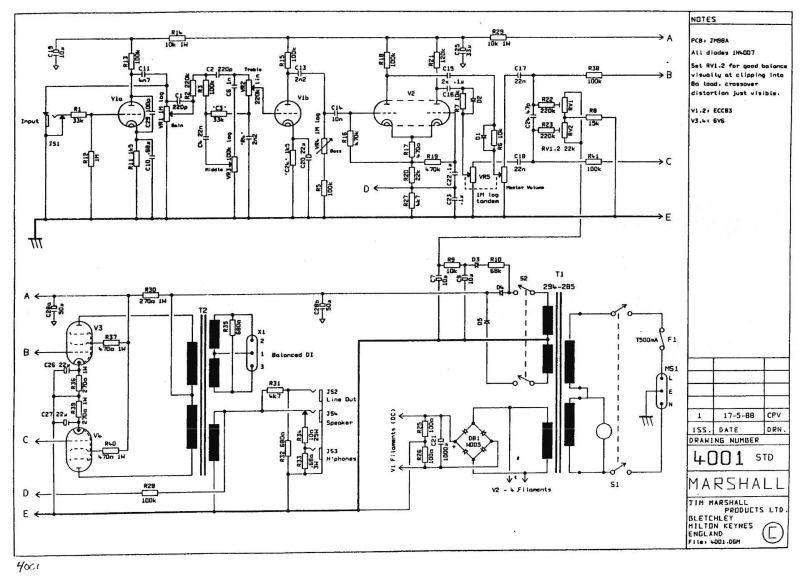 Marshall усилители схема